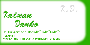 kalman danko business card